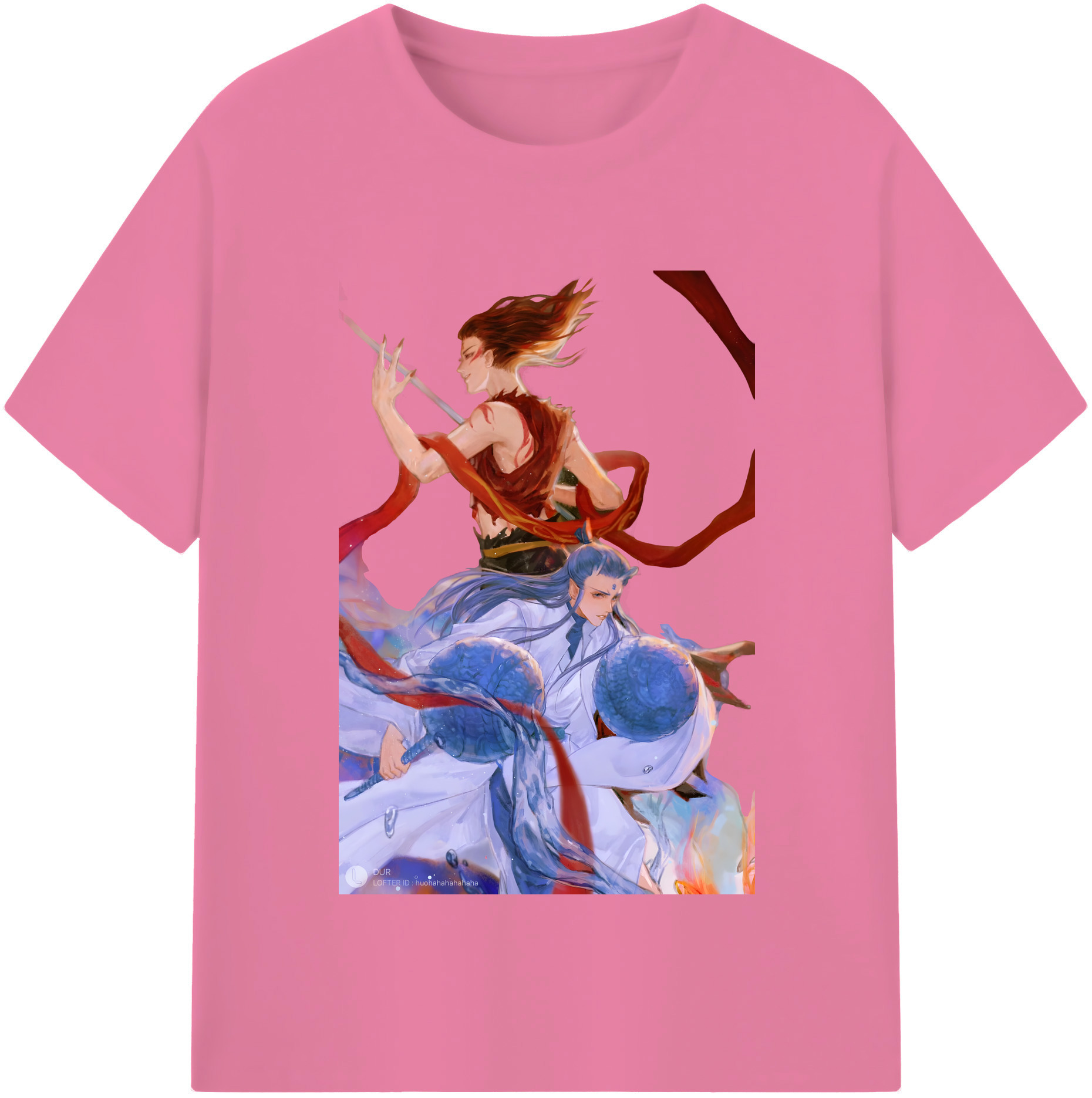 （画像用） Ne Zha 2 ナタ 魔童の大暴れ 綿100％半袖Tシャツ（フロントプリント）